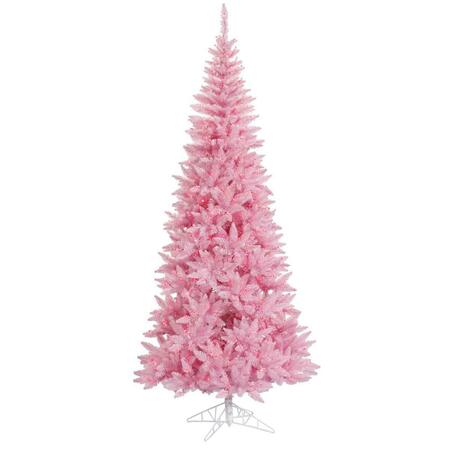 VICKERMAN 4.5 ft. x 24 in. Pink Slim Fir Christmas Tree with 200 Pink 400 Tips Dura LED Light K163646LED